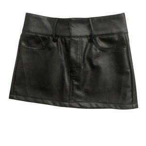 Princess Polly Faux Leather Mini Skirt Black Size 4 High Rise